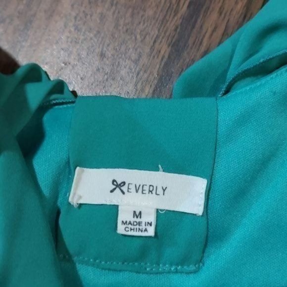 Everly M Anthro Anthropologie teal green bow back dress - Picture 5 of 5